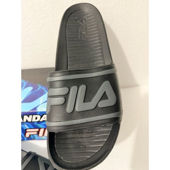 Fila Mens Sleek Slide ST Sandals Black Size 13 Rubber Slip-On Comfort Style - Picture 7 of 10